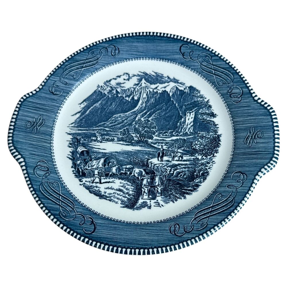 Currier & Ives Handled Round Platter 11" Rocky Mountains Royal China USA